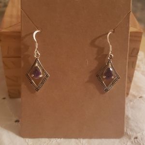925 Silver Amethyst Earrings